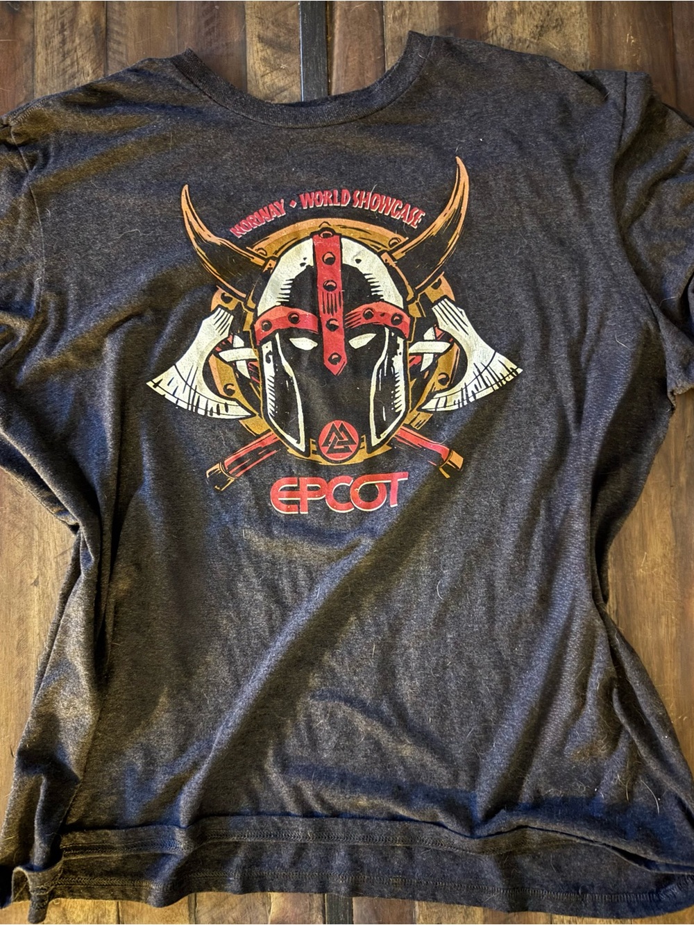 Disney Black EPCOT Viking Graphic Tee with Red & Gold Accents